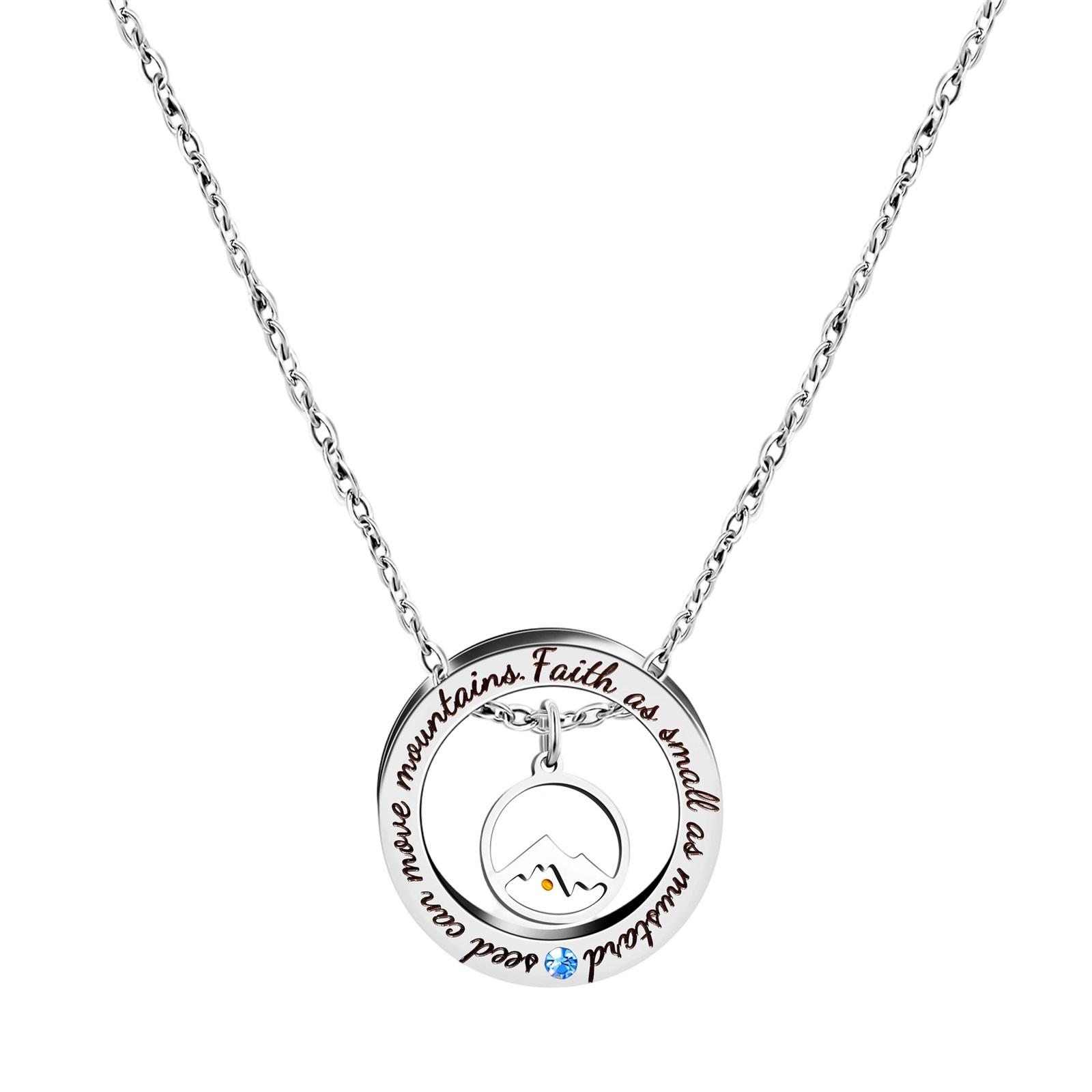 

Titanium Engraved Necklace, Mustard Seed Pendant Necklace, Daily Wear For Men And Women One Size