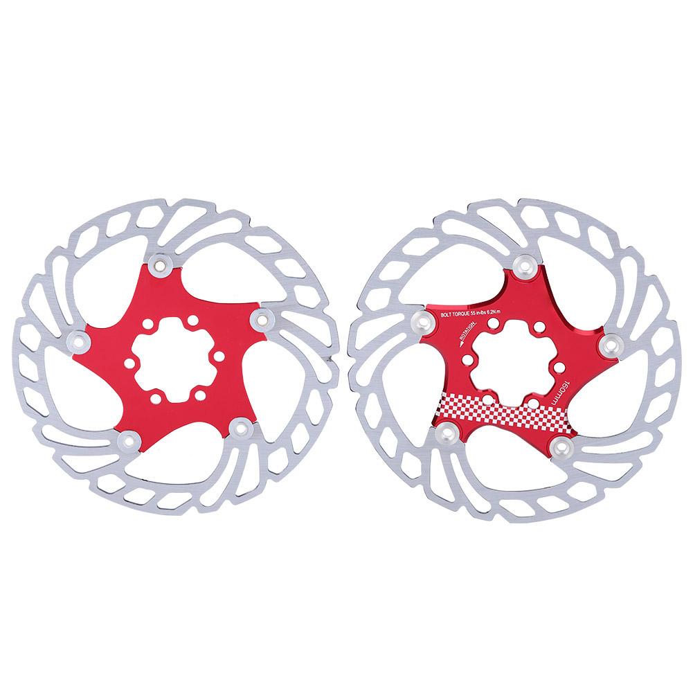 160mm Floating Disc Six Bolts Bicycle Mountain Bike Brake Disc Cycling Accessory(redsilver )