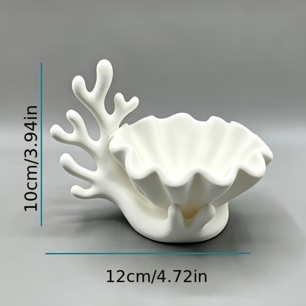 Multi-Purpose Jewelry Storage Tray Coral Shell Shape Key Storage Box Decorative Dish  Bedroom