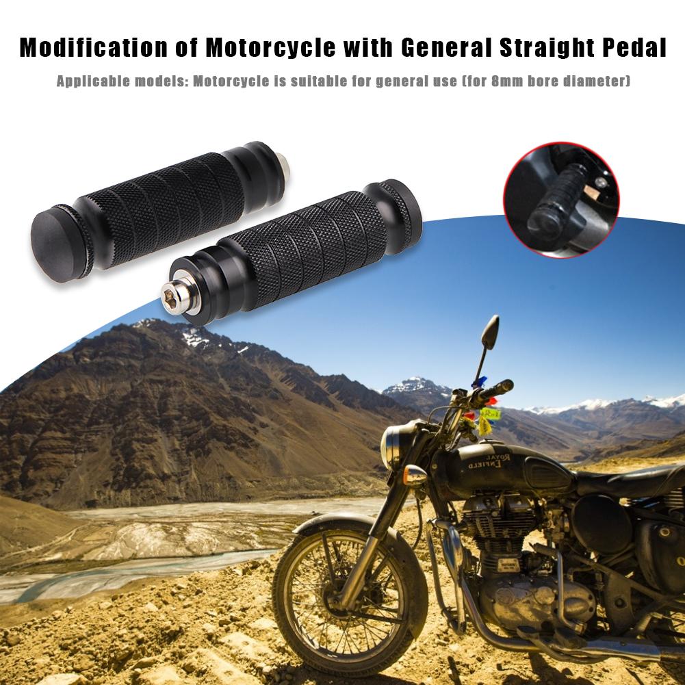 2pcs Universal CNC Motorcycle Rear Footrests Footpegs Foot Rest Pegs Pedals M8 6063 Aluminium Refit Durable 102X26X26mm