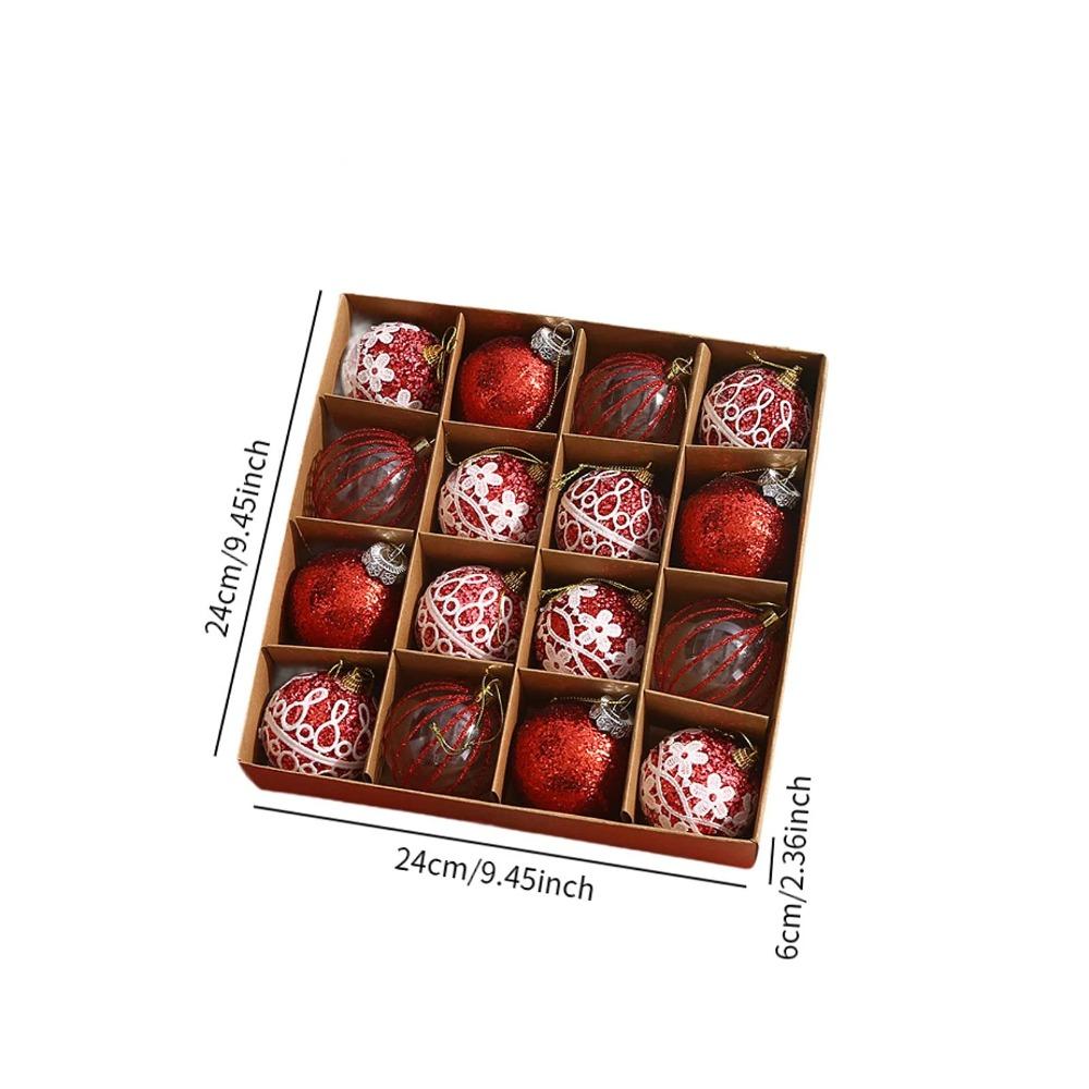 16pcs 6cm Christmas Hanging Balls Set Foam Xmas Tree Ornaments Christmas Balls Pendant Party Favors