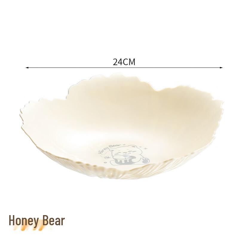 Abay Cream Style Honey Bear Petal Snack Plate Set