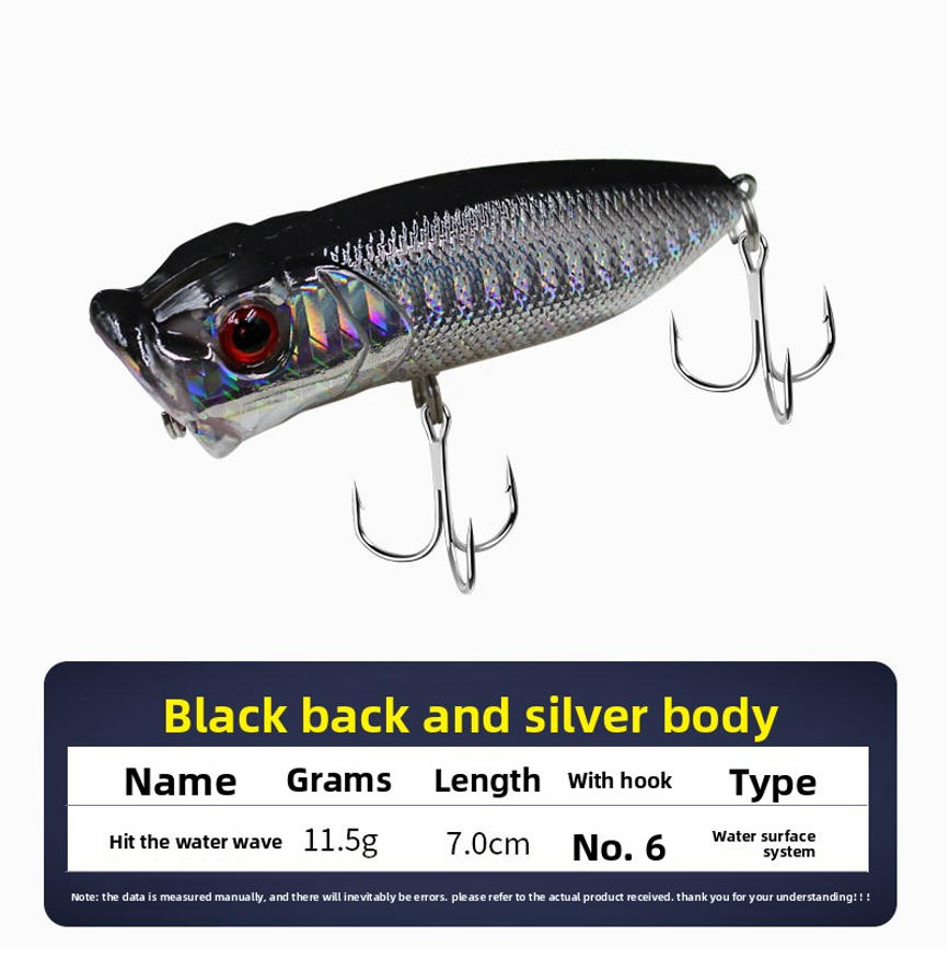 Daoyu 7cm 11.5g Floating Popper Lure Fishing Accessory Topwater Popper Lure for Freshwater Predator Fish Source Manufacturer