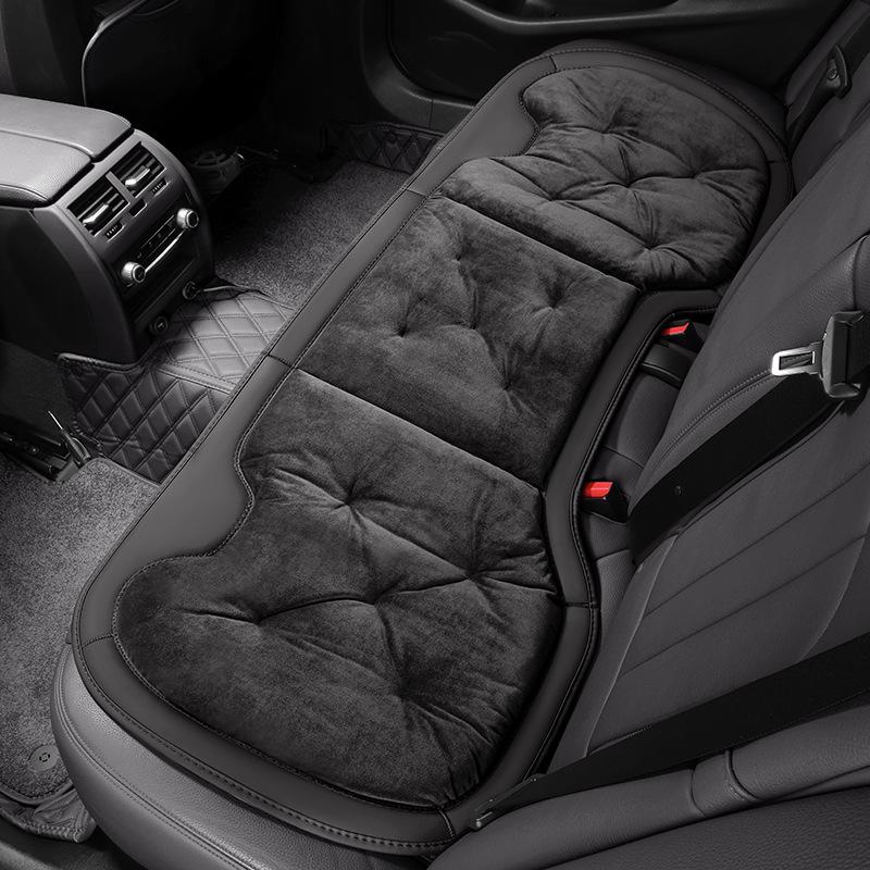 Plush Car Seat Cushion with Backrest - Thickened for Autumn/Winter Warmth