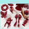 Encantadoras Renas de Veludo Vermelho Decorações de Natal Para Árvore Festiva e Vitrines