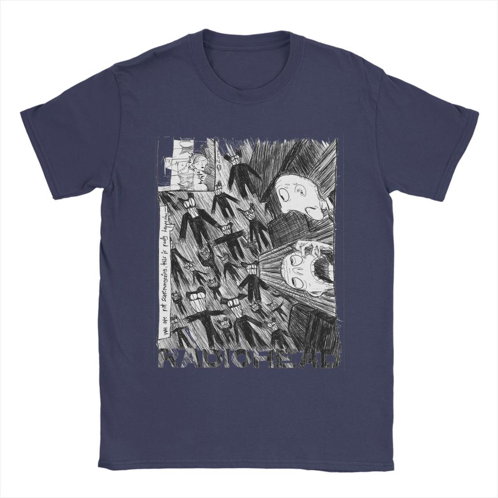 Fun Radiohead TShirts for Unisex O Neck Cotton T Shirts  Short Sleeve Tees Printed Tops