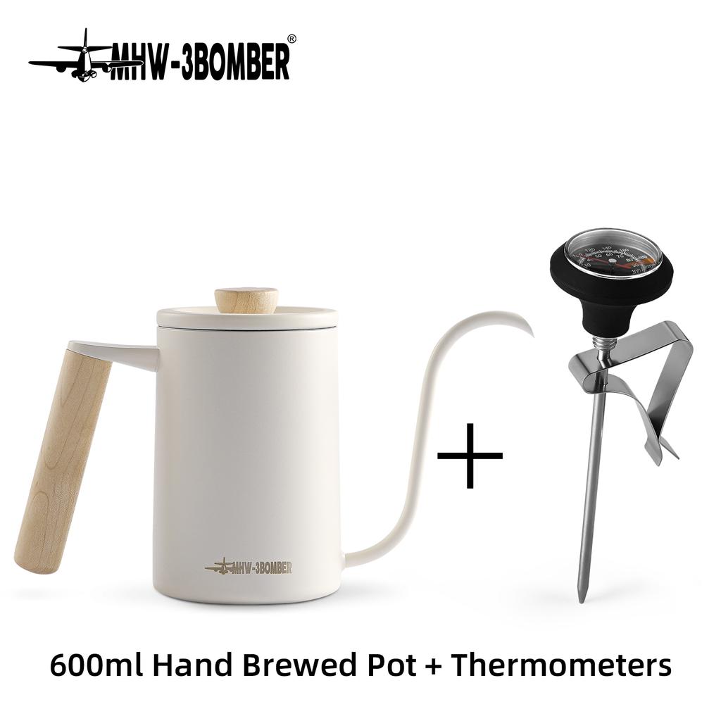MHW-3BOMBER Pour Over Coffee Kettle 400ml/600ml Stainless Steel Gooseneck Tea Water Pot Chic Cafe Barista Kitchen