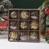 9Pcs/box Golden Christmas Ball Decor Suit Shatterproof Flash Hanging Balls for Xmas Tree Decoration Home Party New Year Gifts