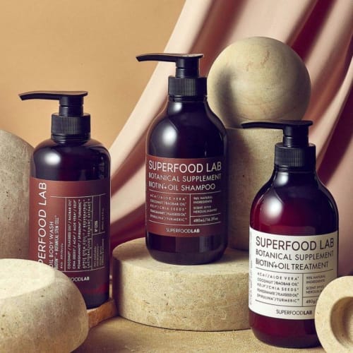 SUPERFOOD LAB Wash with Beauty Oil Moist Biotin Oil Body Wash 480ml Bottle Single Item Body Wash Body Soap Aroma Prickly Heat Organic Aging Odor Dead