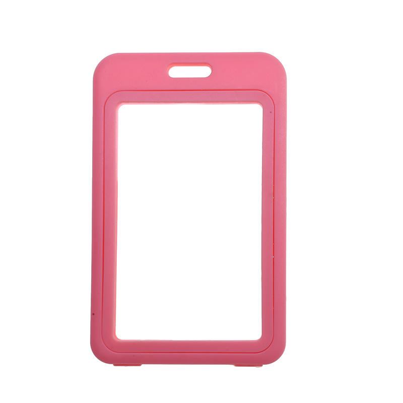 Card Cover Double-sided Transparent Hard Plastic Card Protective Cover Multi-color Chest Badge Work ID Card Holder