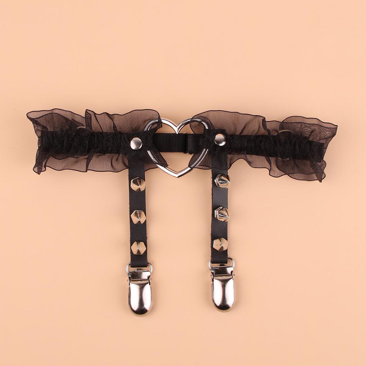 

Женские кружевные чулки с заклепками и пряжкой-подвязкой 2024 года One Size