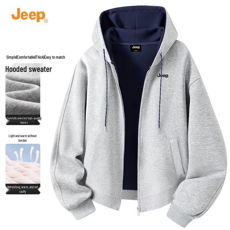 JEEP Men s Full-Zip Hooded Sweatshirt 2XL