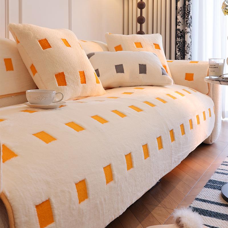 

Современная минималистичная бархатная подушка для дивана, зимняя утолщенная модель, подушка для сиденья, высококачественная теплота, полная защита, противоскользящий чехол для дивана 30x50cm pillowcase