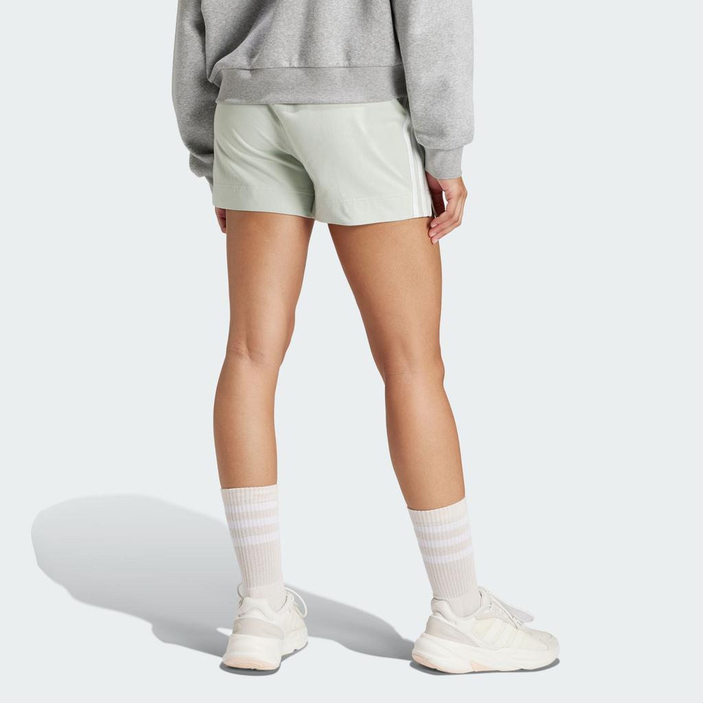 Adidas Essentials Solid Slim Fit Sports Casual Shorts Women Bottoms Linen-Green IY4183