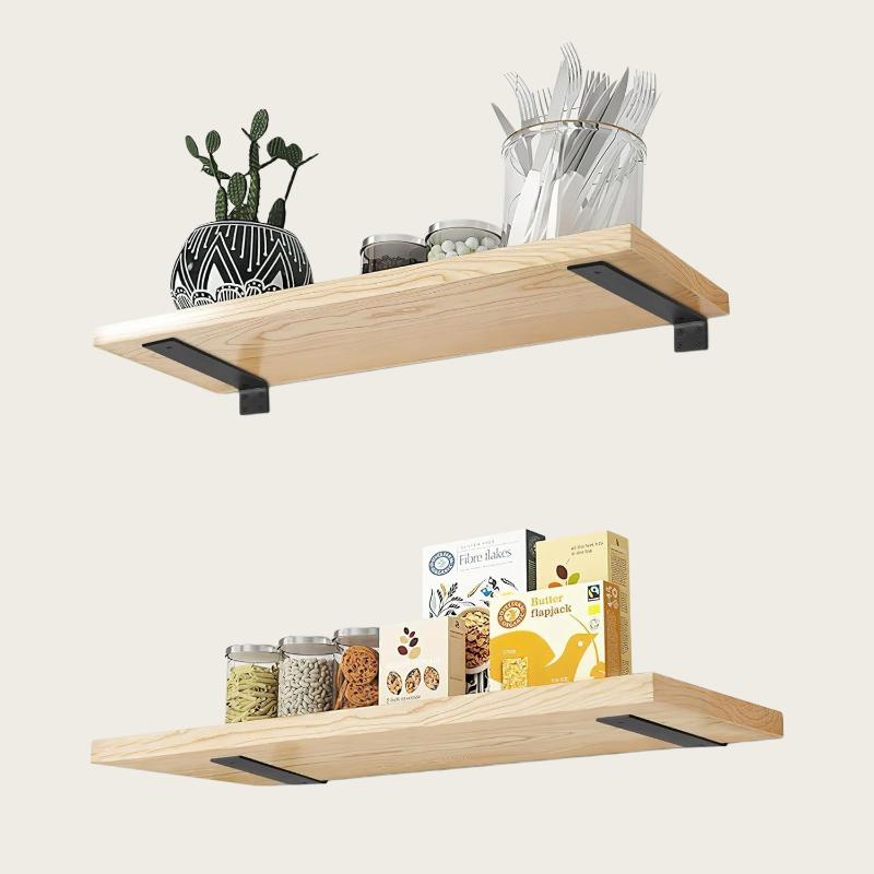 1 Set 4Mm Thicked Invisible L-Shaped Brackets Heavy Duty Cast Iron Floating Shelf Brackets For Kitchen Shelves Support