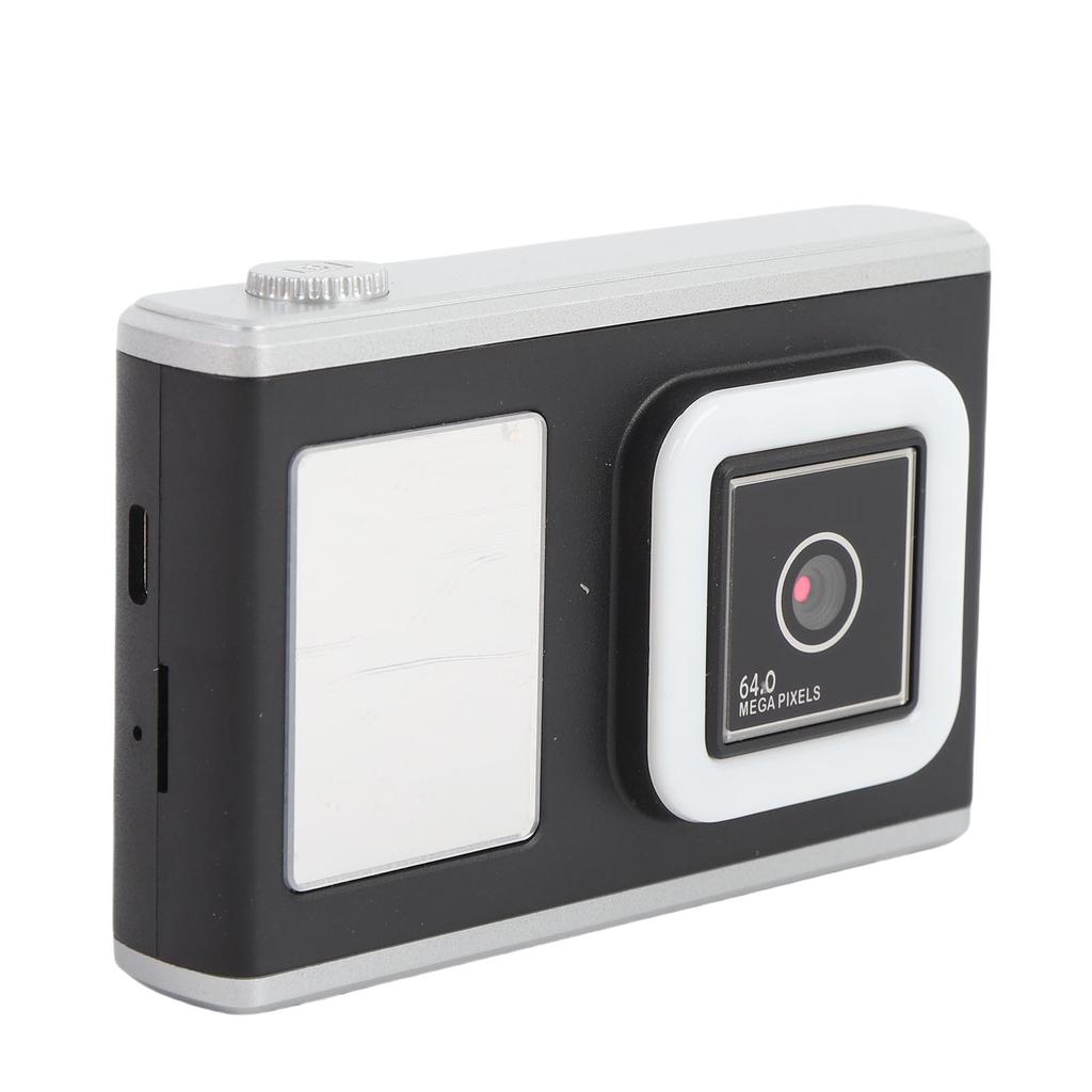Digital Camera for Photography 64MP 1080P HD Dual Lens Travel Camera with LED Fill Light Selfie Mirror for Beginner