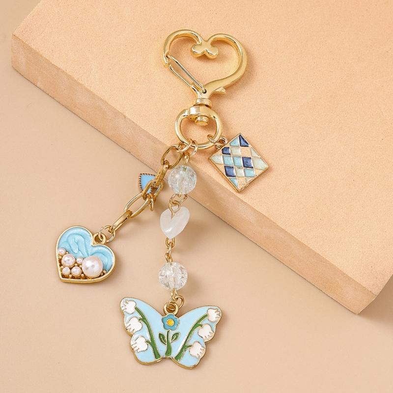 Fashionable Butterfly Keychain Cuteness Purse Pendant Fashion Key Jewelry Present for Youthful Fashion Enthusiasts