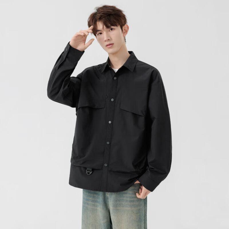 Wassup Sohot Men's Casual Lapel Shirt Jacket