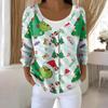 Women's Fashion Long Sleeve Christmas Snowman Snowflake Print Jacket Cardigan