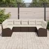 VidaXL Ensemble de canapé de jardin 9 pièces avec coussins Marron en poly rattan 3346198
