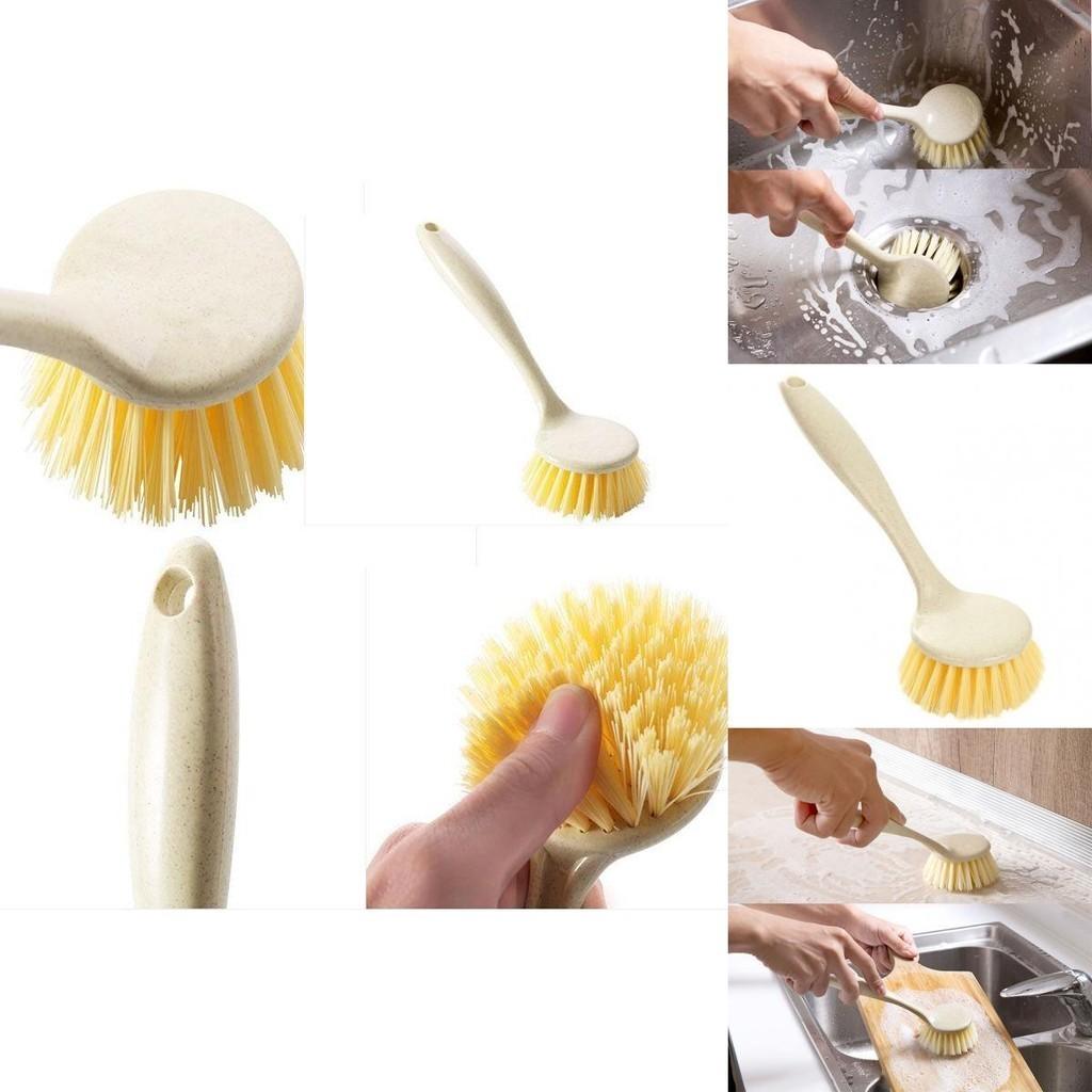 Innovative Long Handle Kitchen Cleaning Brush For Effortless Plate And Pot Cleaning