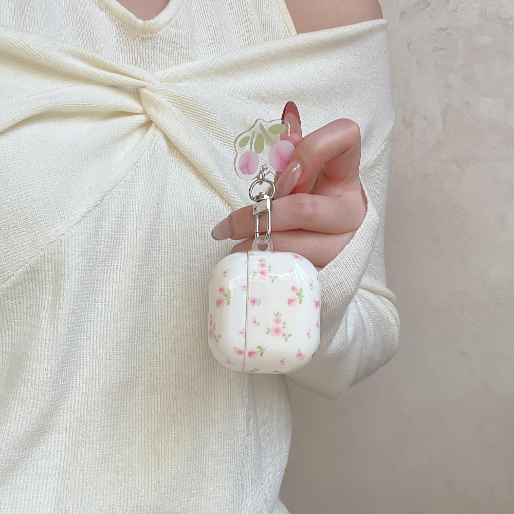 Early Spring Pink Flower Is Suitable for Airpodspro3rd Generation Bluetooth Protective Case 2nd Generation Apple 4th Generation Earphone Case