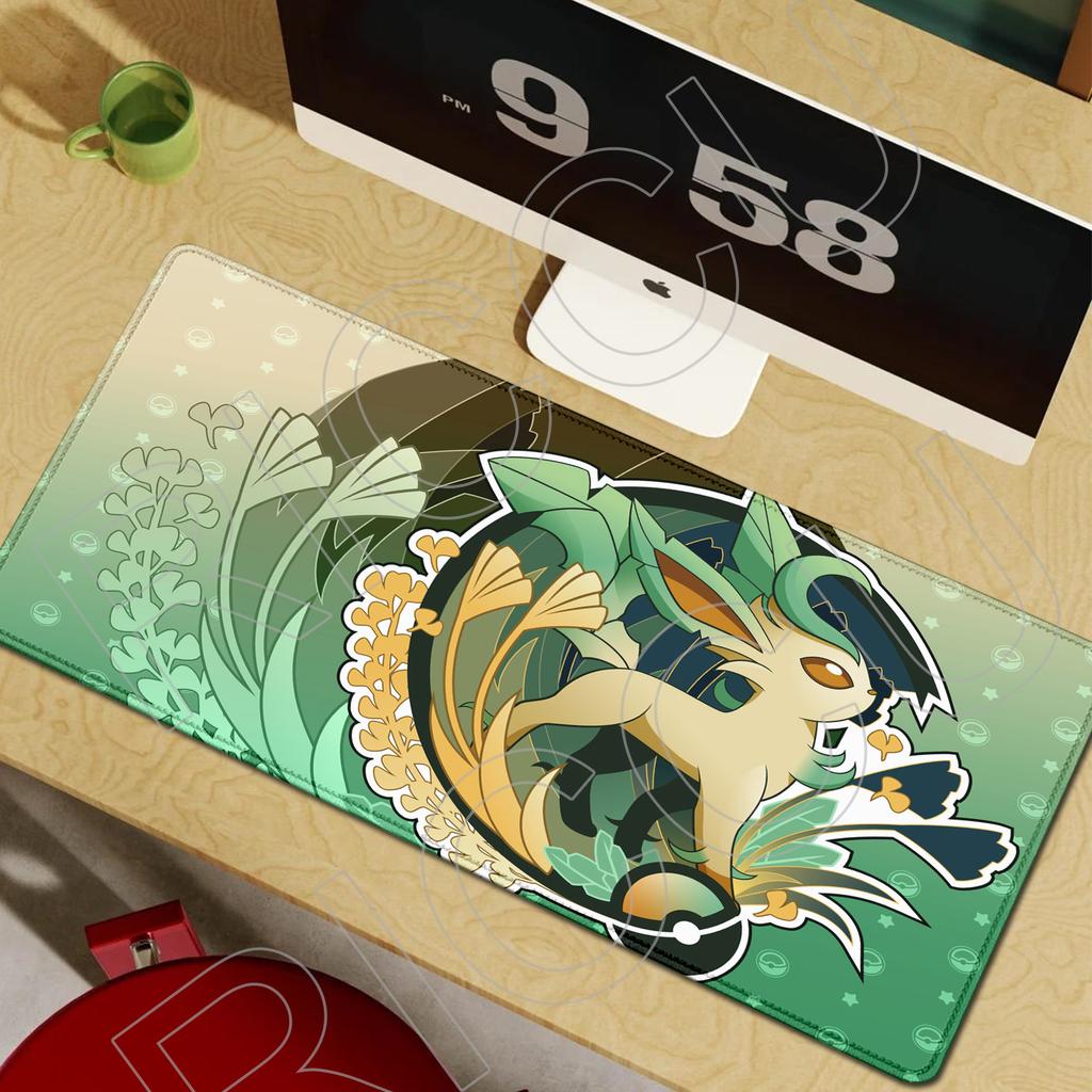 XXL Kawaii Mouse Pad Pokemons Eevee Computer Speed Type Mat for Esports Players Lock Edge Keyboard Pad Mousepad Office Desk Mat