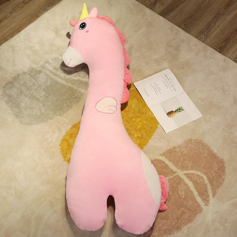 Large Dinosaur Pillow Plush Toy Unicorn Giraffe Doll Girl Sleeping Long Pillow Doll Ragdoll