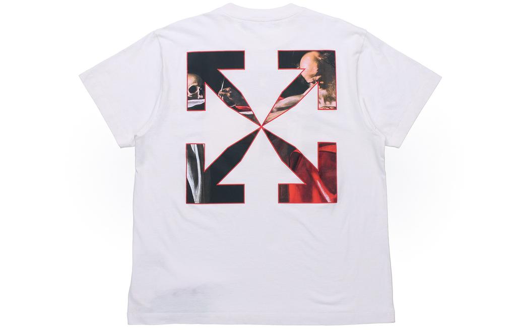 OFF WHITE Caravaggio Korte Mouw Oversized T-shirt OMAA038R21JER0030125