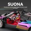 2026 New 1/24 Chinese Dragon Racing Car Electroplated Version Super Car Simulation Alloy Metal Model Pull Back Collectible Decoration