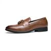 Spring and Autumn Men's British Casual Pointed Leather Shoes Platform Lazy One Foot Doudou Shoes Tassel Loafers Men's Shoes