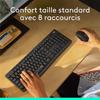 Ensemble clavier souris - sans fil - logitech - mk295 - azerty - noir