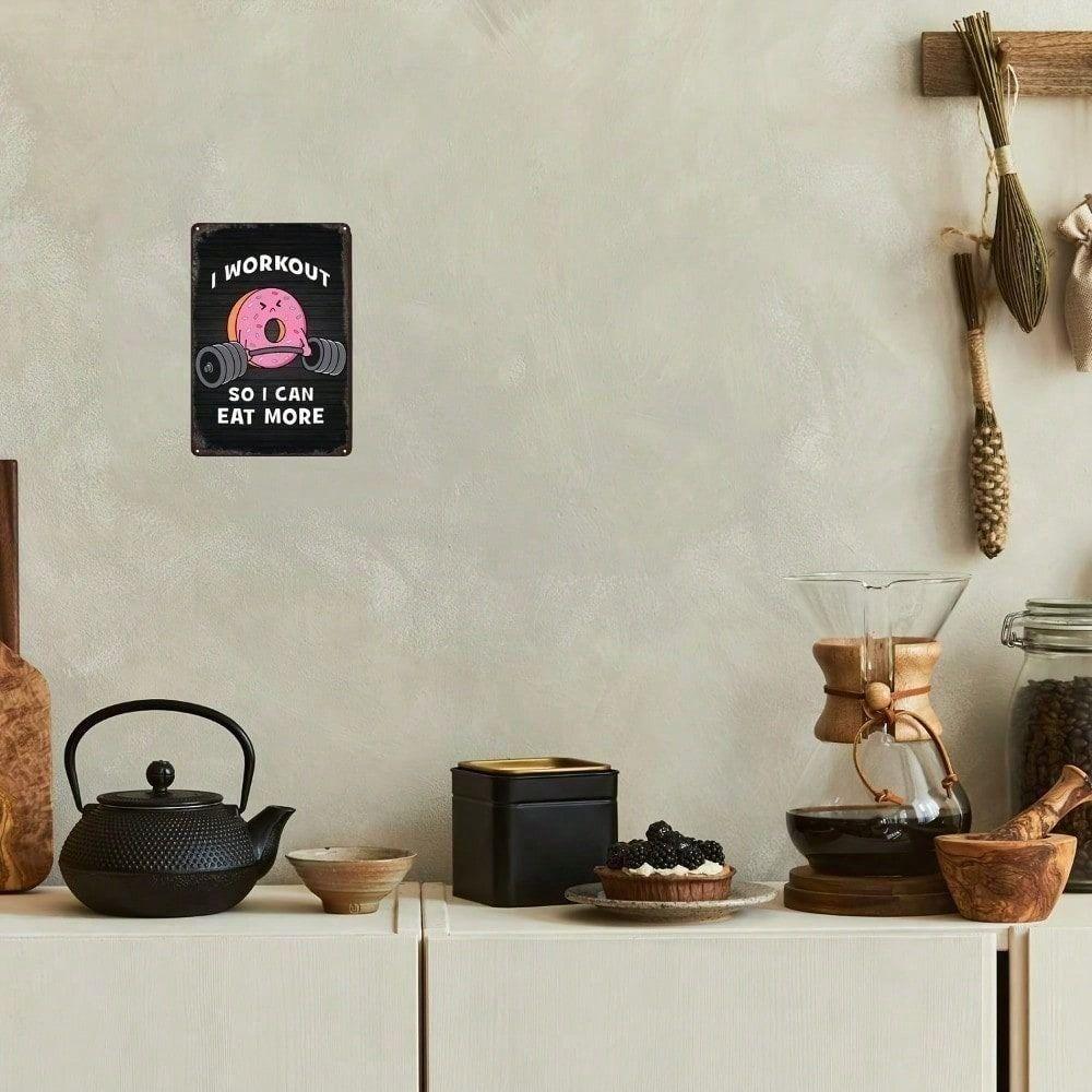 Vintage Motivational Donuts Metal Wall Art Sign Kitchen Decor