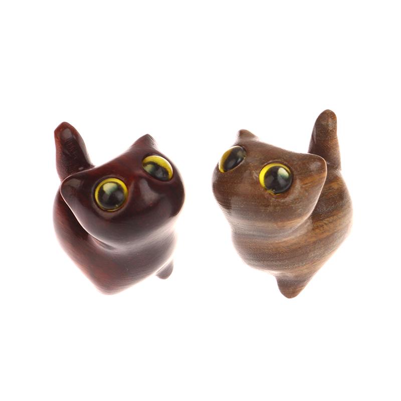 Büyüleyici Ahşap Yavru Kedi Figürini - Ev İçin El Yapımı Kedi Dekoru, Mükemmel Hediye Fikri Kedi Figürini Kedi Aksesuarları