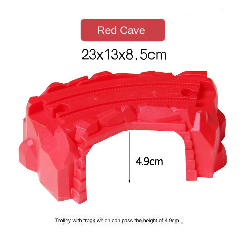 Bulk Train Track Scene Accessories Red Curved Bridge Pier Assembly Game Compatible with Electric Train Boys' Toys S29-7