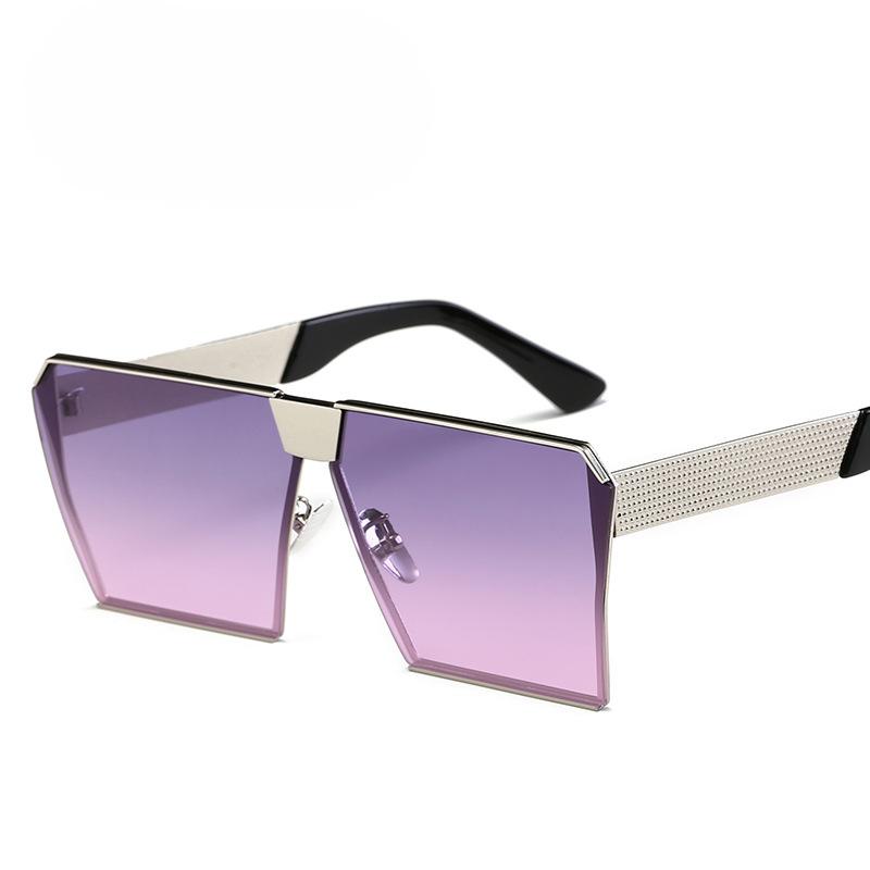 Fashion Luxury Brand Designer Oversized Square Sunglasses Women For Men Vintage Flat Top Mirror Shades Trend Punk Sun Glasses