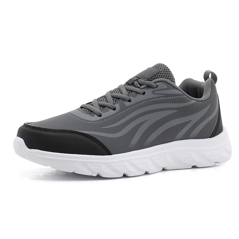 Modne Wodoodporne Zimowe Skórzane Buty Męskie Grube Pluszowe Ciepłe Męskie Sneakersy Casual Modne Antypoślizgowe Buty do Chodzenia Zapatos Hombre