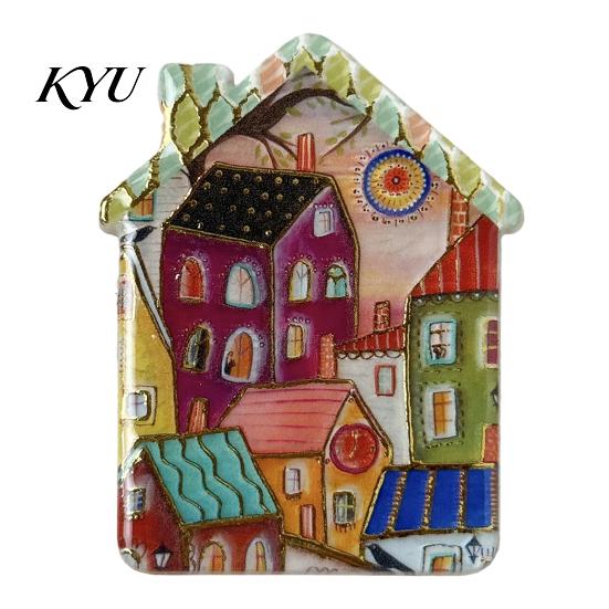 House Refrigerator Magnets Vintage Magnet, Colorful Fairy Tale Town Miniature Home Ornaments Fridge Magnetic Kitchen Decoration Accessories Magnet