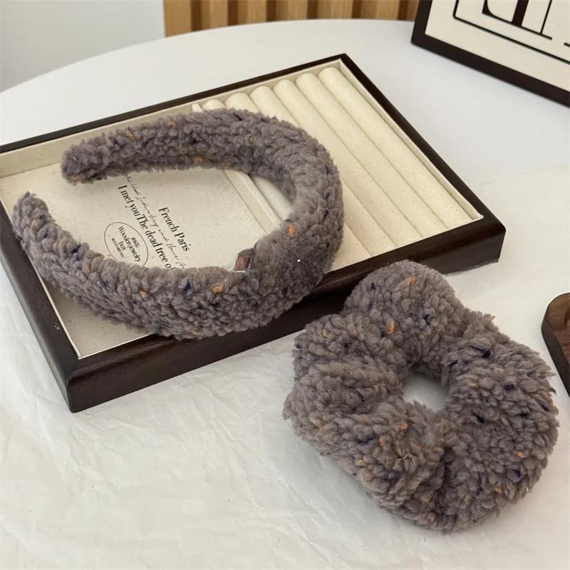 Buntes Plüsch-Stirnband mit Polka Dots, Plüsch-Haarband, Niedliche Haargummis mit Polka Dots, Haarband für Frauen, Haarschmuck für Frauen