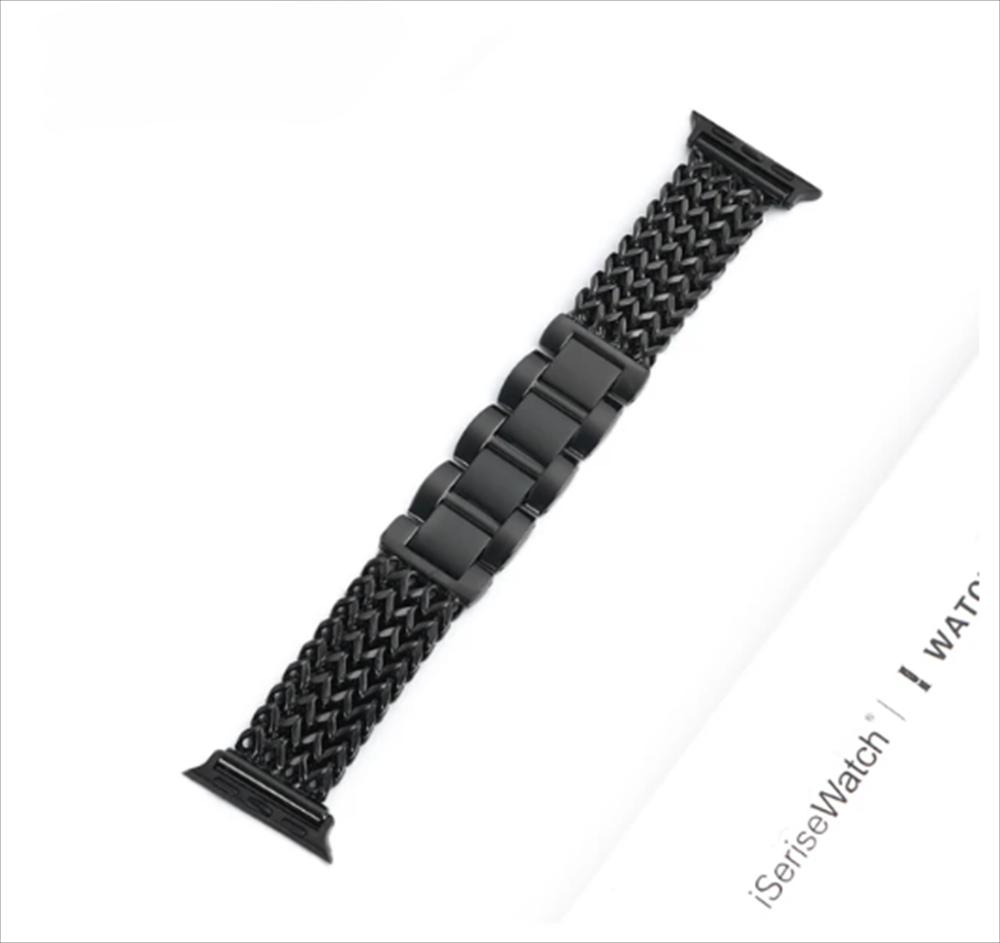 Luxuriöses Edelstahlarmband für Apple Watch 9 8 7 6 SE 5 3 45/44/42/41 mm geflochtenes Metallarmband Correa iWatch Ultra 49 mm 40 38 mm