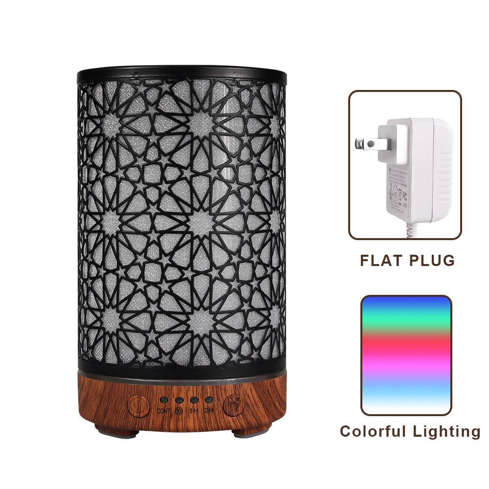 Hollow Star Aroma Diffuser Ultrasonic Air Humidifier Essential Oil Aromatherapy Cool Mist Maker for Home 100ml with LED Lights