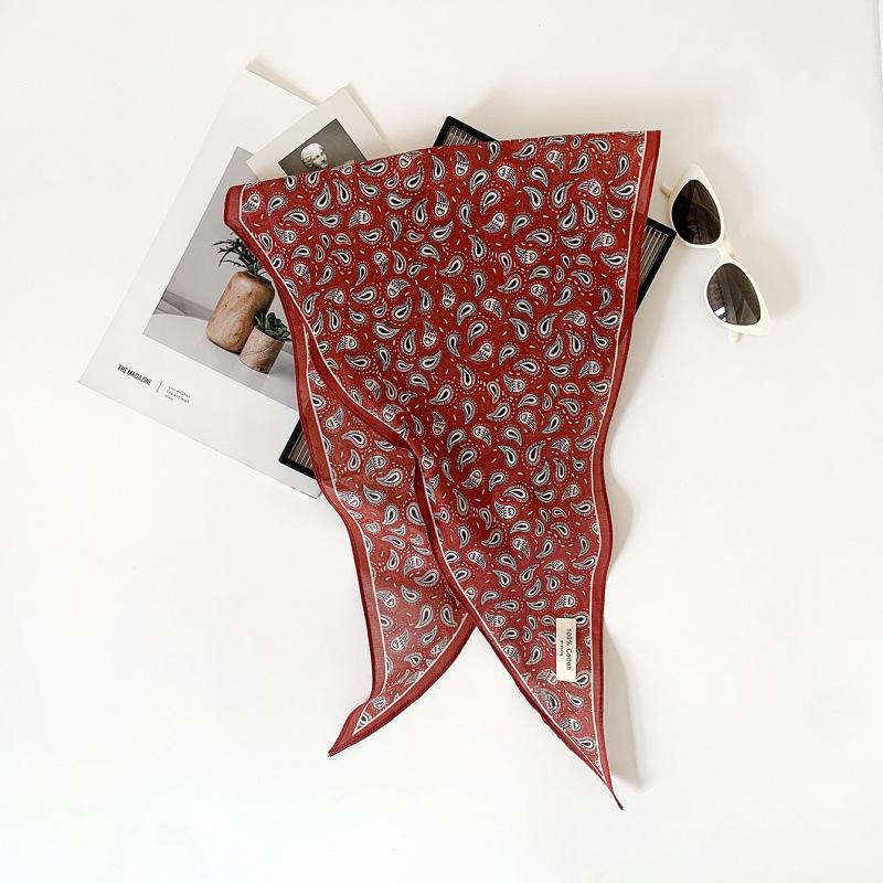 Leopard Print Silk Scarf Cotton Silk Scarf Triangle Scarf With Shirt Tie Neck Scarf High-End Shawl Triangle Scarf Belt Women