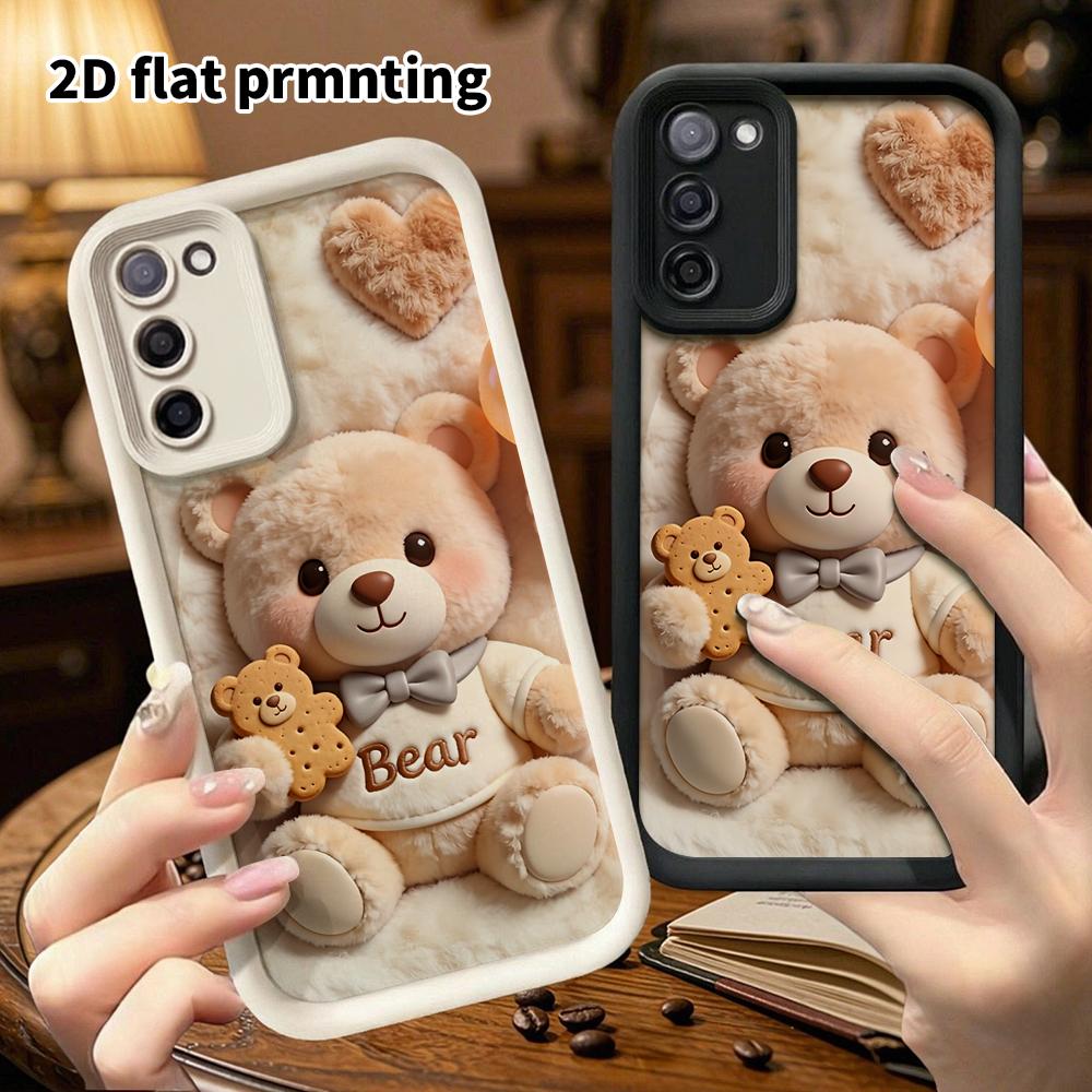 Phone Case: 2D Flat Samsung Galaxy A34 A35 M05 M06 S20 S22 S21 FE Plus 5G Layered Protective Case, Cookie Bear, Christmas and Halloween Gift