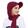 Simple Sun Visor Turban Solid Color Hijab Shawl Hat Long Brim Bandana Cap  Outdoor