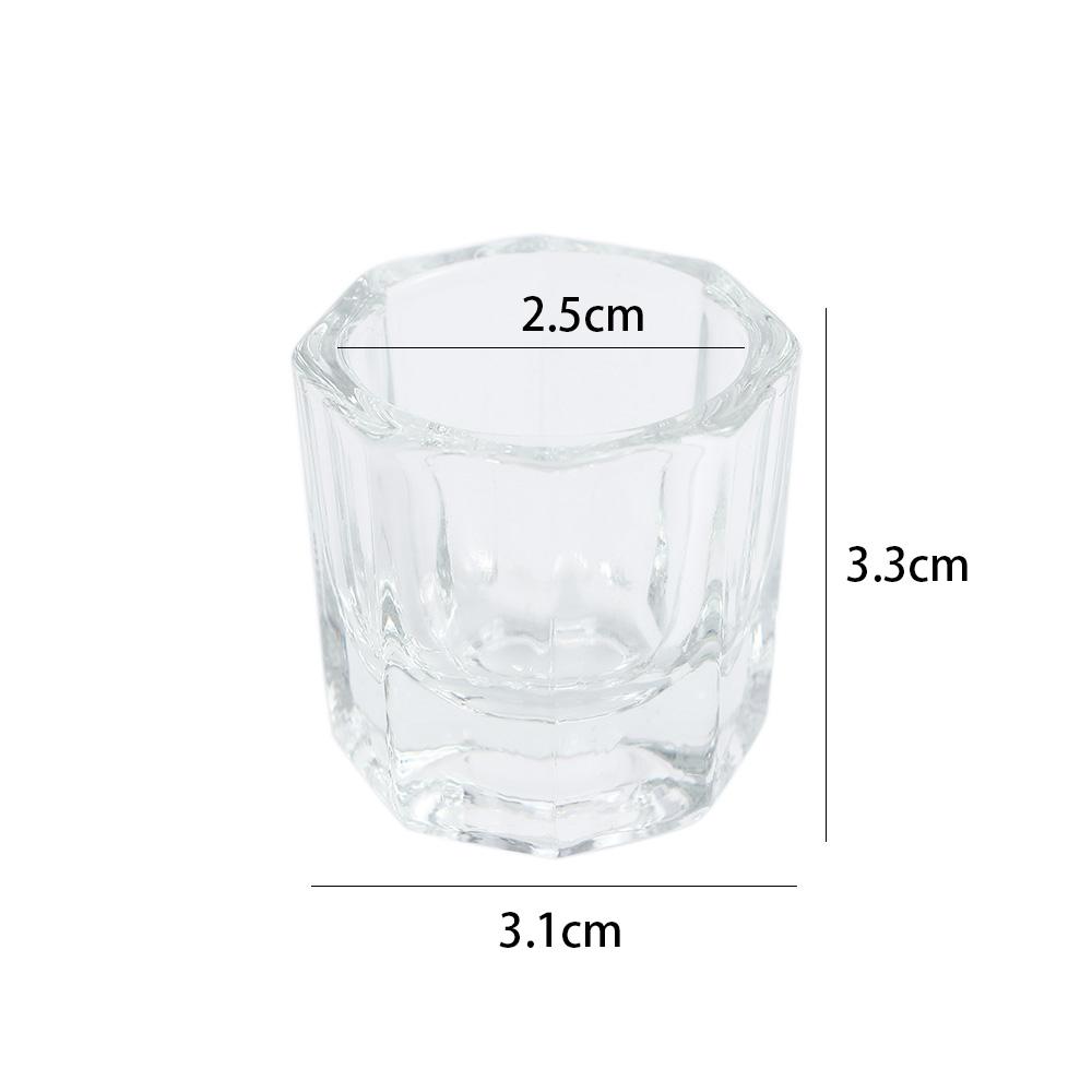 UV 1PC Nail Art Tool Glassware Powder Mixing Crystal Cup Manicure Tools Octagon Cup Glass Cup