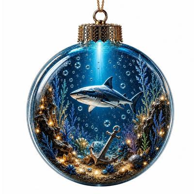 Acrylic Ocean Series Crystal Ball Pendant Skeleton Design Transparent Christmas Tree Ball Pendant Hanging Marine Animals