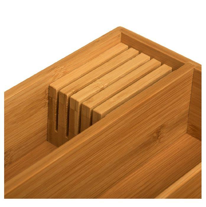 Range couverts bois 5 compartiments amovibles