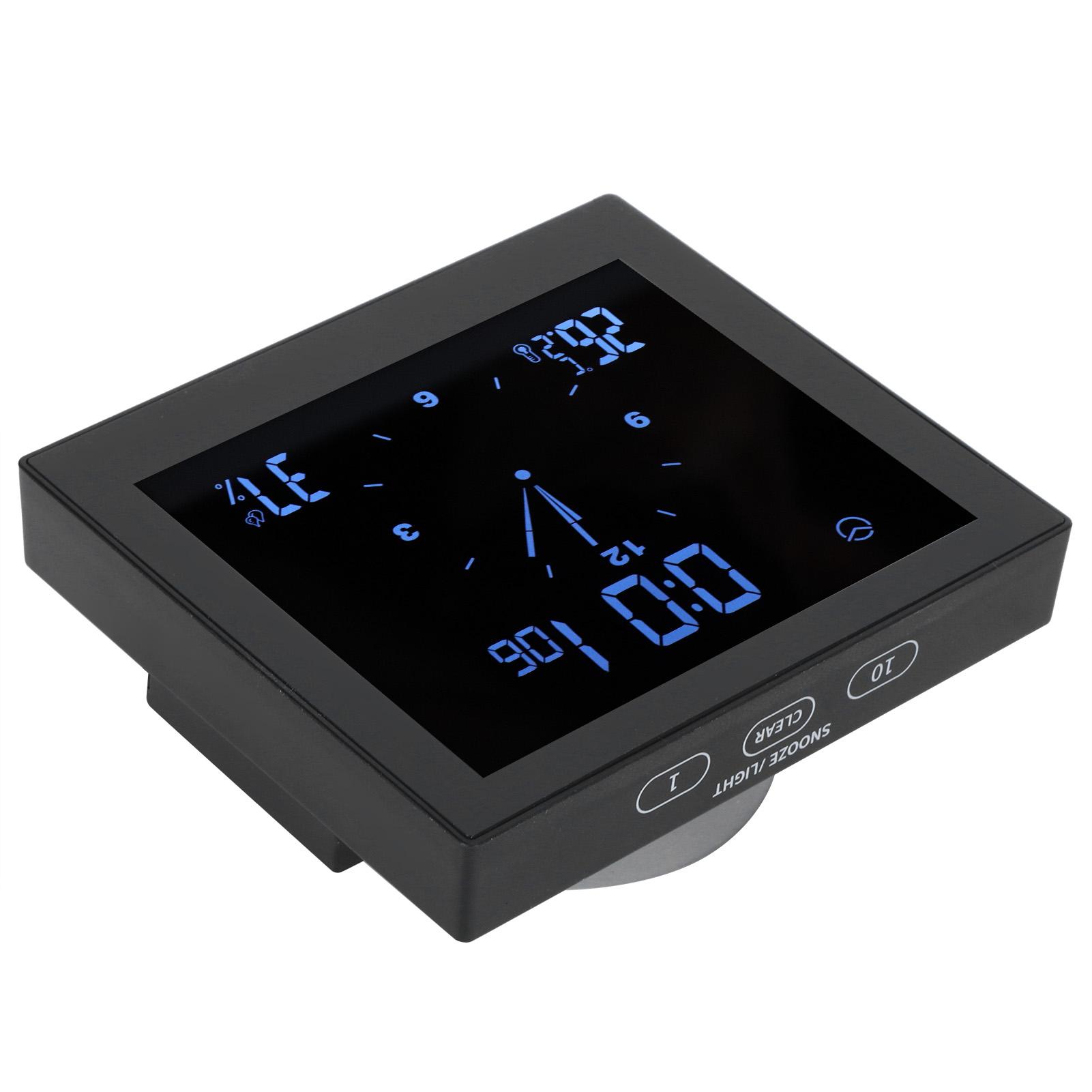 

Digital Alarm Temperature Humidity Display Clock Indoor Table Timer Multifunctional for Household Decoration(Black TS-WP10-B )