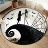 Tappeto Rotondo Disney Nightmare Before Christmas Pipistrelli Ragni Pavimento Soggiorno Camera da Letto Stanza di Halloween Tappeto Rotondo Decorazione