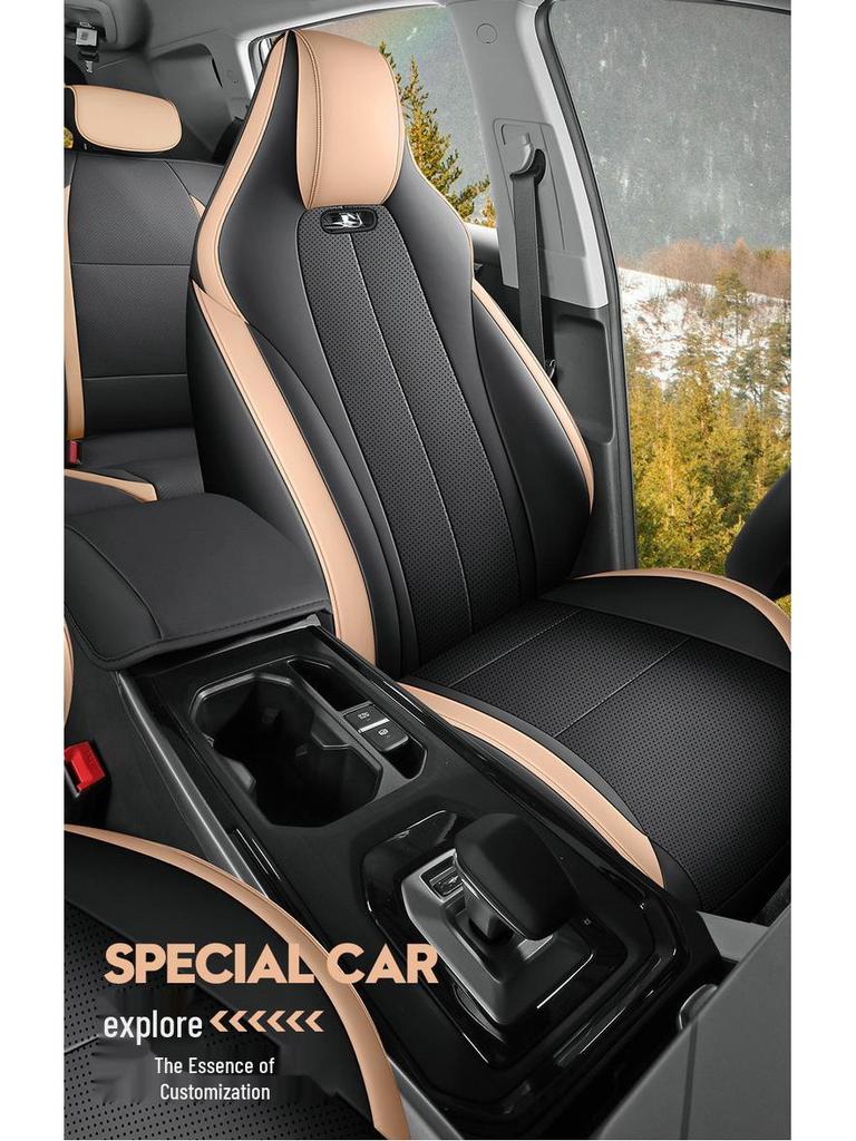 Haoyue PRO 5-Seat Full Leather Car Seat Cushion Cover - Universal for All Seasons
